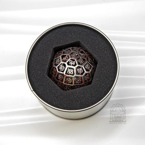 Sage's Portal D100 Dragonstones Metal DND Dice for DND TTRPG Dungeons and Dragons Pathfinder (Hollow Nickel/Blood) in Kuwait