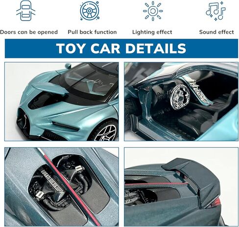 ألعاب السيارات للأولاد 1 32 Collecast Cars Collectibles Model Kit و Metal Toy Car للبنين والبنات ، وسحب السيارات مع الأضواء والأصوات ، والسيارات للأطفال الذين تتراوح أعمارهم بين 3-5 （الأزرق） in Kuwait