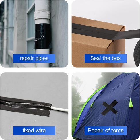Heavy Duty Black Duct Tape - 1.88" x 35 yd, Strong Adhesive Waterproof All-Weather Multipurpose Repair & Sealing Tape for Home Repairs, Automotive, Outdoor, Packaging, Crafts in Saudi Arabia