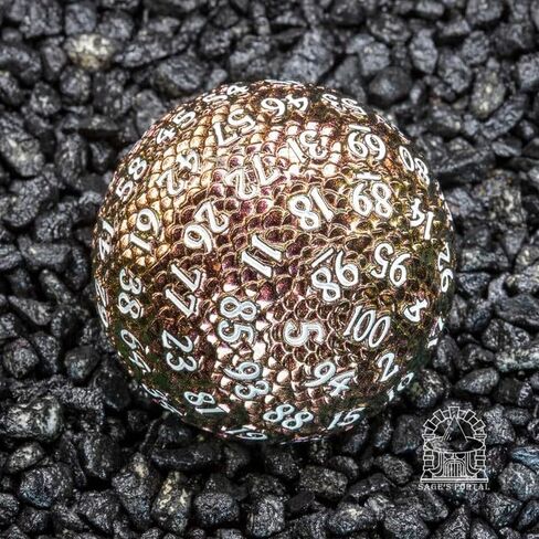Sage's Portal D100 Dragonstones Metal DND Dice for DND TTRPG Dungeons and Dragons Pathfinder (Hollow Nickel/Blood) in Kuwait