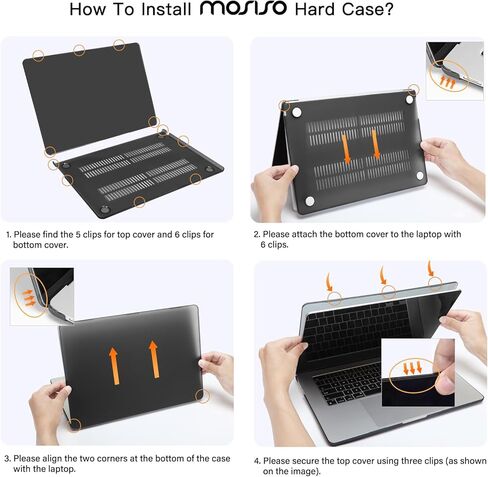 Mosiso متوافق مع MacBook Air 15 بوصة Case 2023 إطلاق A2941 M2 شريحة مع معرف اللمس ، والحبوب الفهد البلاستيكية قشرة الصلبة وحقيبة الأكمام النيوبرين وغطاء لوحة المفاتيح وحامي الشاشة ، الأسود in Saudi Arabia