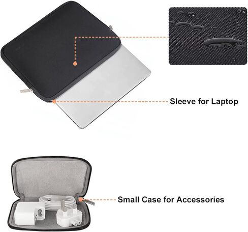 Mosiso متوافق مع MacBook Air 15 بوصة Case 2023 إطلاق A2941 M2 شريحة مع معرف اللمس ، والحبوب الفهد البلاستيكية قشرة الصلبة وحقيبة الأكمام النيوبرين وغطاء لوحة المفاتيح وحامي الشاشة ، الأسود in Saudi Arabia