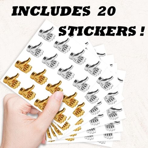 320Pcs Thumbs UP Self-Adhesive Stickers Funny Cartoon Water Bottle Stickers Decal Waterproof Reward Decals Accesory for Laptop Paper Decor Teacher Awards Classroom Prizes 20 Sheets in Saudi Arabia