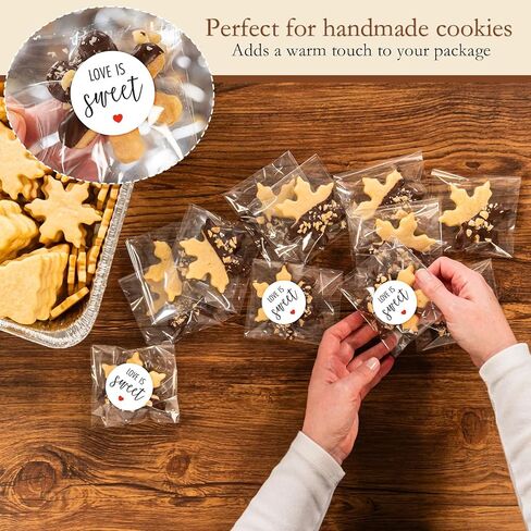 120 PCS Love is Sweet Stickers Bridal Shower Forms Wedding Guest Gift Hight Thank You Gift for Wedding Cupcake Bar Bar Honey وجبة خفيفة حقيبة حلويات in Saudi Arabia