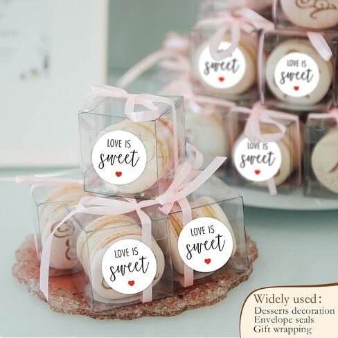 120 PCS Love is Sweet Stickers Bridal Shower Forms Wedding Guest Gift Hight Thank You Gift for Wedding Cupcake Bar Bar Honey وجبة خفيفة حقيبة حلويات in Saudi Arabia