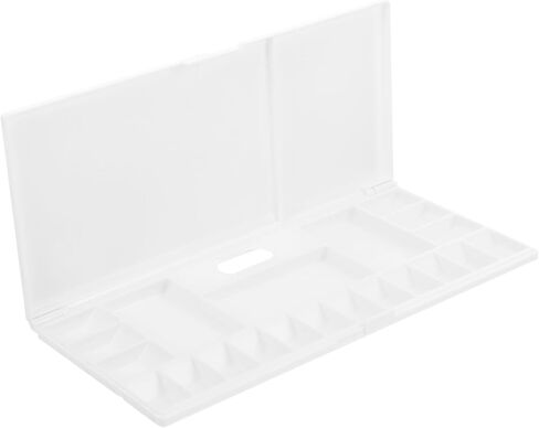 18-Color Plastic Folding Watercolor Mixing Palette for Artists Moisture-Proof Paint Box Lid for DIY Projects and Home Use in Saudi Arabia