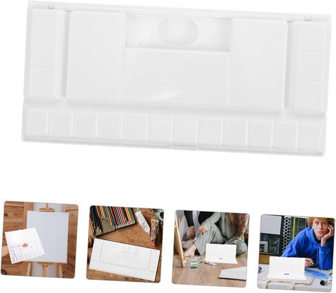 18-Color Plastic Folding Watercolor Mixing Palette for Artists Moisture-Proof Paint Box Lid for DIY Projects and Home Use in Saudi Arabia
