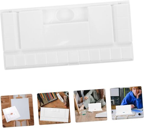 Homoyoyo 18-Grid قابلة للطي من البلاستيك ألوان مائية مقاومة للألوان المائية للفنانين DIY Paint Mixing Tray Lid مناسب للملوحة المائية والزيت in Saudi Arabia