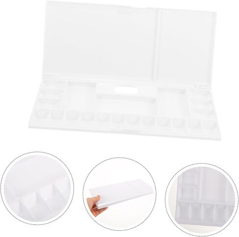 Homoyoyo 18-Grid قابلة للطي من البلاستيك ألوان مائية مقاومة للألوان المائية للفنانين DIY Paint Mixing Tray Lid مناسب للملوحة المائية والزيت in Saudi Arabia