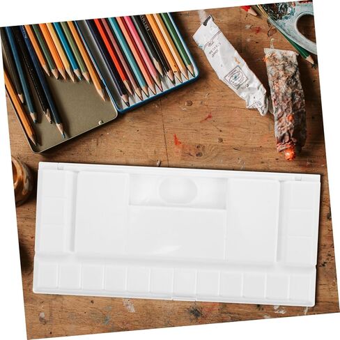 Gadpiparty 18-Color Plastic Folding Watercolor Palette Lid Portable Paint Mixing Tray for Artists and DIY Painting for Outdoor Sketching and Home Use in Saudi Arabia