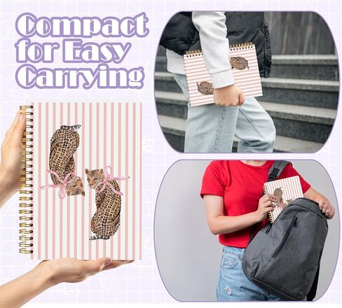 Welshower Coquette Pink Bow Leopard Notebook Notebook Journal ، Preppy Girly Cheetah Noteboor ، Journal Exply Cheetah Print Journal ، Leopard Office Supplies ، 5.5 × 8.3 بوصة in Saudi Arabia