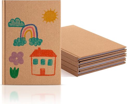 Mr. Pen- Hardcover Blank Books, 4 pcs, 5.7"x8.2", 40 Sheets, Kraft Blank Books for Kids to Write Stories, Blank Notebooks for Kids, Blank Journal for Kids, Unlined Notebook, Notebook for Kids in Saudi Arabia