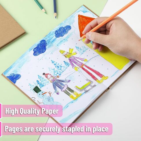 Mr. Pen- Hardcover Blank Books, 4 pcs, 5.7"x8.2", 40 Sheets, Kraft Blank Books for Kids to Write Stories, Blank Notebooks for Kids, Blank Journal for Kids, Unlined Notebook, Notebook for Kids in Saudi Arabia