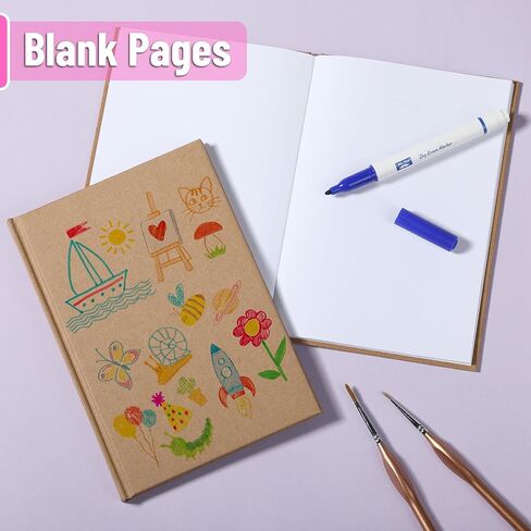 Mr. Pen- Hardcover Blank Books, 4 pcs, 5.7"x8.2", 40 Sheets, Kraft Blank Books for Kids to Write Stories, Blank Notebooks for Kids, Blank Journal for Kids, Unlined Notebook, Notebook for Kids in Saudi Arabia