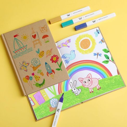 Mr. Pen- Hardcover Blank Books, 4 pcs, 5.7"x8.2", 40 Sheets, Kraft Blank Books for Kids to Write Stories, Blank Notebooks for Kids, Blank Journal for Kids, Unlined Notebook, Notebook for Kids in Saudi Arabia