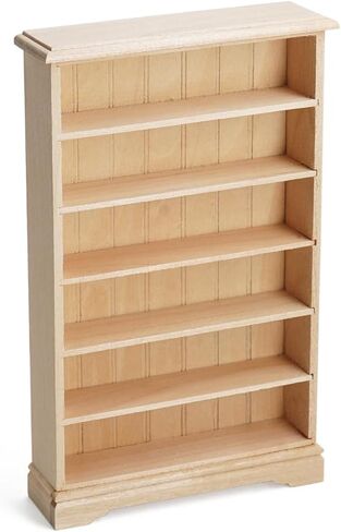 Odoria Dollhouse Bookcase Shelf Miniature: 1/12 Scale Bookshelf Modern Living Room - Mini Wall Shelving for Salon - Tiny Wood Furniture Office Library in Saudi Arabia