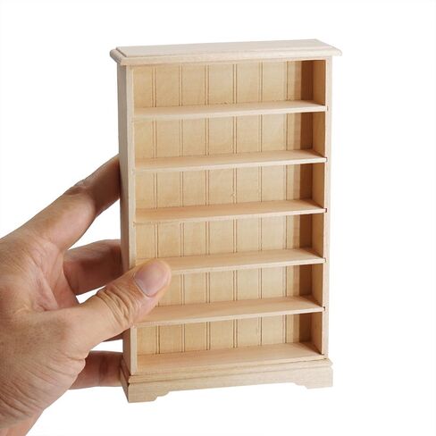 Odoria Dollhouse Bookcase Shelf Miniature: 1/12 Scale Bookshelf Modern Living Room - Mini Wall Shelving for Salon - Tiny Wood Furniture Office Library in Saudi Arabia