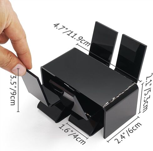 Odoria Dollhouse Table and Chairs Miniature: 1/12 Scale Study Desk for School Office Laptop Computer - Mini Modern Living Room Furniture Acrylic Black in Saudi Arabia