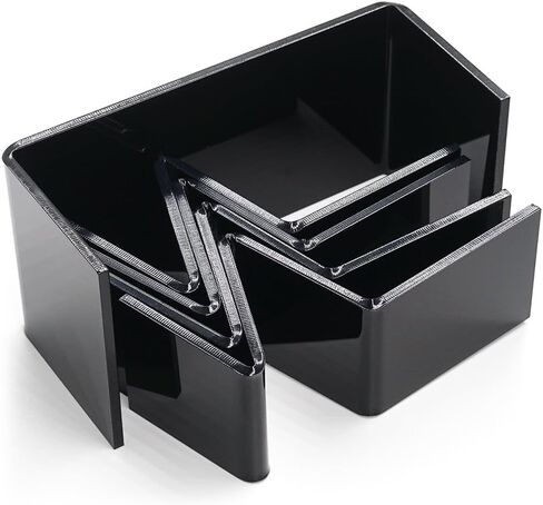 Odoria Dollhouse Table and Chairs Miniature: 1/12 Scale Study Desk for School Office Laptop Computer - Mini Modern Living Room Furniture Acrylic Black in Saudi Arabia