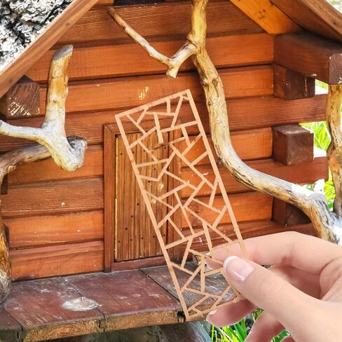 Miniature Screen Decor Wooden Screen 6pcs Dollhouse Furniture Chinese Screen Panel Divider Desktop Window Pane Dollhouse Room Privacy Divider Photo Prop B in Saudi Arabia