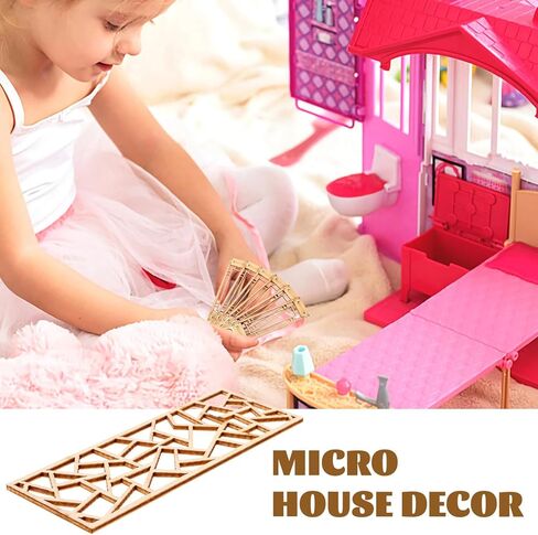 Miniature Screen Decor Wooden Screen 6pcs Dollhouse Furniture Chinese Screen Panel Divider Desktop Window Pane Dollhouse Room Privacy Divider Photo Prop B in Saudi Arabia