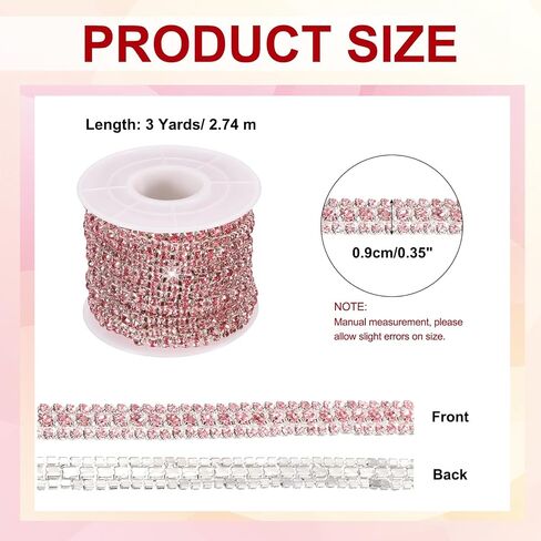 Patikil 6 ياردة لفة سلسلة Rhinestone ، 3 صفوف من سلسلة Crystal Close Stain Bling Seleing Trim Strip لحرف الملابس ، زخرفة الأزياء DIY ، زخرفة حافة الأكياس ، الفضة/AB ملونة in Kuwait
