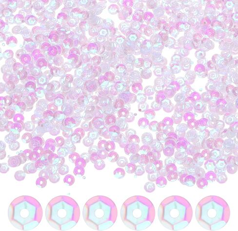 6000 حزمة الترتر السائبة بالجملة ، و 40 جرام 4 مم كوب من الترتر لحفل الزفاف/الخياطة/DIY Craft/Garments ، و PVC Spangles مع الثقوب [AB Dark Pink] in Saudi Arabia