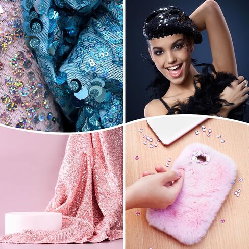 6000 حزمة الترتر السائبة بالجملة ، و 40 جرام 4 مم كوب من الترتر لحفل الزفاف/الخياطة/DIY Craft/Garments ، و PVC Spangles مع الثقوب [AB Dark Pink] in Saudi Arabia