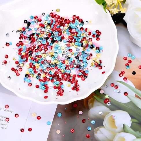 6000 حزمة الترتر السائبة بالجملة ، و 40 جرام 4 مم كوب من الترتر لحفل الزفاف/الخياطة/DIY Craft/Garments ، و PVC Spangles مع الثقوب [AB Dark Pink] in Saudi Arabia