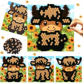 CORNER LACE Safari Animal Theme DIY Pom Pom Art Set for Kids Age 3-6 Years Old 3 Pieces - Fun Arts and Crafts, Sensory Activity Creativity Includes 3 Patterns in Saudi Arabia