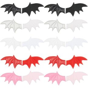 80PCS Mini Halloween Devil Wings Ornament PU Leather Spooky Bat Wing Hairpins Decoration Accessories Embellishment DIY Crafts for Head Hair Clips Clothes Shoes(40 Pairs 5 Colors) in Saudi Arabia