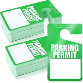 100 Pack Parking Permit Hang Tags Plastic Parking Placards PVC Hang Tag 3 x 5 Inch for Car Rear View Mirror (Green) in Saudi Arabia