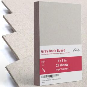 Gray Book Board 25 Sheets 8.5 x 11 Inch – 100pt Heavyweight Binder’s Board for Bookbinding, Model Making, Crafts, and DIY Projects – Stiff Pressed Cardboard Panels in Saudi Arabia