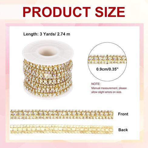 Patikil 6 ياردة لفة سلسلة Rhinestone ، 3 صفوف من سلسلة Crystal Close Stain Bling Seleing Trim Strip لحرف الملابس ، زخرفة الأزياء DIY ، زخرفة حافة الأكياس ، الفضة/AB ملونة in Saudi Arabia