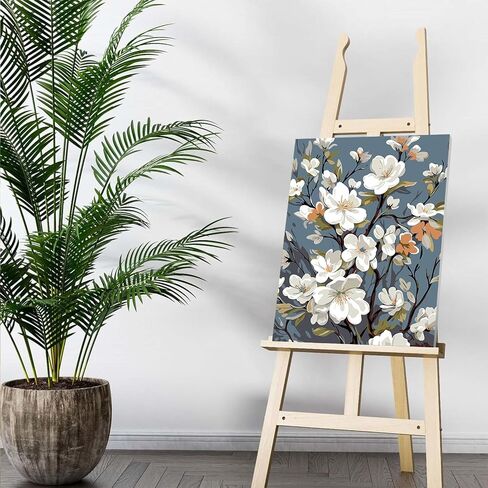 Auremi Flower Paint by Number Kits for Adults,Flower Paint by Number on Canvas with Frame DIY Painting with Number Acrylic Oil Paint Kits for Home Decor 8x12 Inch in Saudi Arabia