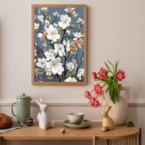 Auremi Flower Paint by Number Kits for Adults,Flower Paint by Number on Canvas with Frame DIY Painting with Number Acrylic Oil Paint Kits for Home Decor 8x12 Inch in Saudi Arabia