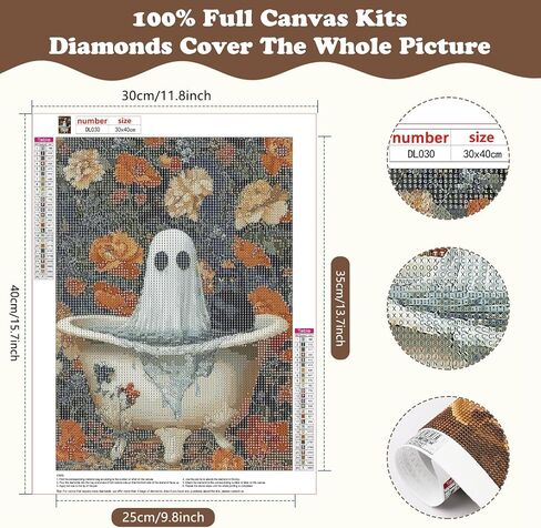 SENQAO Witch Diamond Painting مجموعات للبالغين ، 5D Witch Witch Diamond Art Kits للبالغين المبتدئين ، DIY Full Drill Halloween Diamonds Paints Gem Gem Art and Crafts Kit Decor Home Gift 12x16inch in Saudi Arabia