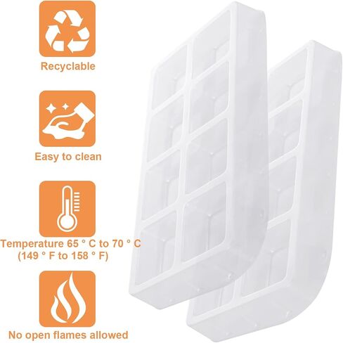 60 PCS WAX MELT حاويات ، قوالب ذوبان شمع بلاستيكية من 8 جويلة مع صناديق ذوبان شمع Kraft ، صناديق الهدايا السوداء لذوبان الشمع ، صنع صابون شموع الشمع in Saudi Arabia