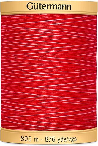 Gutermann Natural Cotton Thread Variegated 876 Yards-Ruby Red in Saudi Arabia