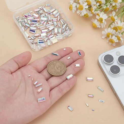 Fingerinspire 180 pcs 6 أحجام مدببة خلفية راينستون الزجاج الأحجار الكريهة الأحجار الكريمة واضحة AB ألوان متعددة الأوجه للدموع أحجار الراين المغطاة بالفضة الخلفية راينستون مصغرة الزجاج من الزجاج من أجل DIY in Saudi Arabia