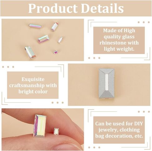 Fingerinspire 180 pcs 6 أحجام مدببة خلفية راينستون الزجاج الأحجار الكريهة الأحجار الكريمة واضحة AB ألوان متعددة الأوجه للدموع أحجار الراين المغطاة بالفضة الخلفية راينستون مصغرة الزجاج من الزجاج من أجل DIY in Saudi Arabia