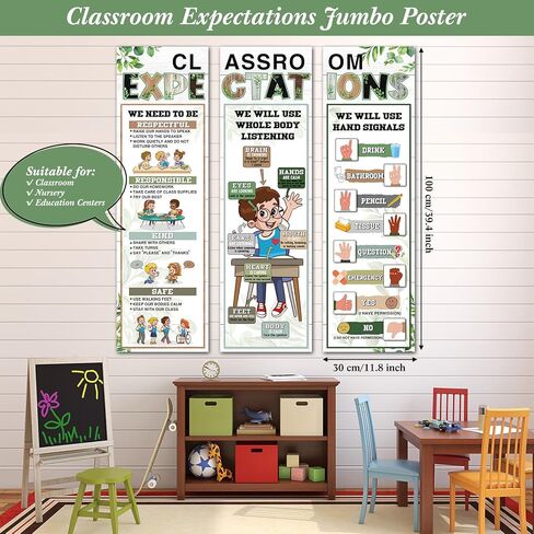 Pasimy 3 PCS Rules Rules Rules Posters Class Class Class Posters Posters Banners Banners Educational Behavior Decor in Saudi Arabia