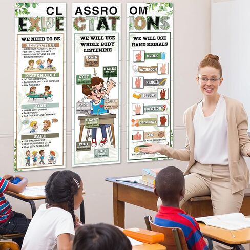 Pasimy 3 PCS Rules Rules Rules Posters Class Class Class Posters Posters Banners Banners Educational Behavior Decor in Saudi Arabia