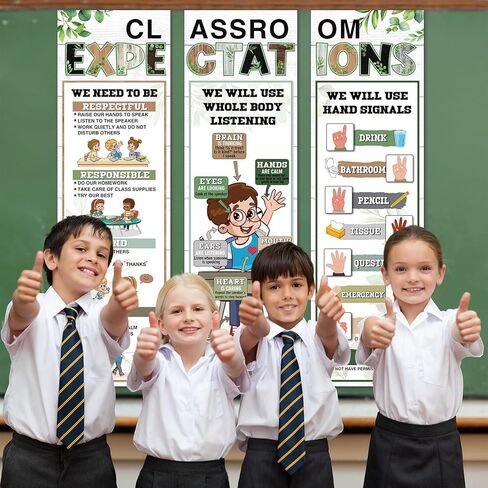 Pasimy 3 PCS Rules Rules Rules Posters Class Class Class Posters Posters Banners Banners Educational Behavior Decor in Saudi Arabia