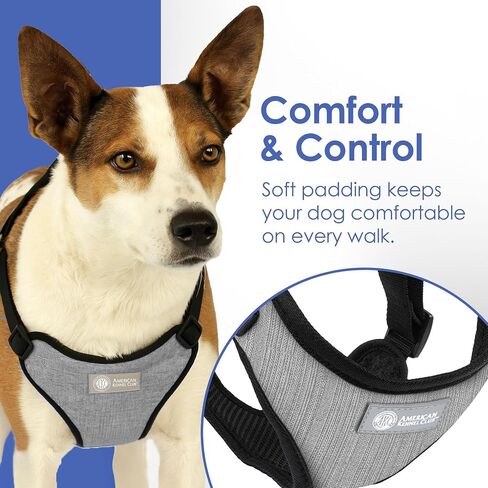 AKC Premium Padded Step-in Dog Harness – Soft Comfort Fit with Dual D-Ring No Pull Control – Small, Medium, Large – Blue, Gray, Green, Tan in Saudi Arabia