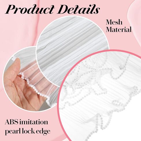 TIESOME 4 Yards White Flower Wrapping Mesh Paper, Pearl Edge Bouquet Packaging Paper Wrinkled Translucent Ruffled Yarn Floral Mesh for Party Favor Decor Flower Bouquets Gift Packaging in Saudi Arabia