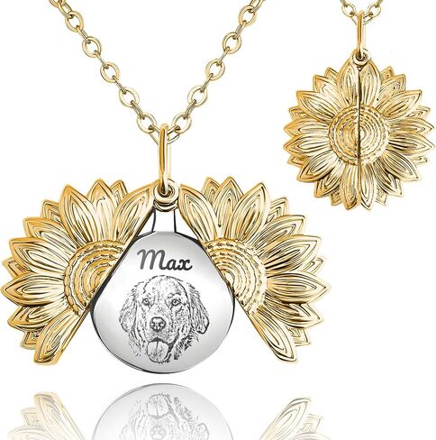 Personalized Pet Portrait Necklace Customized Pet Memorial Necklaces Dog Necklace for Women Custom Pets Necklaces Dog Memorial Jewelry for Cats Mom Dogs Dad (Silver 1 Portrait) in Saudi Arabia