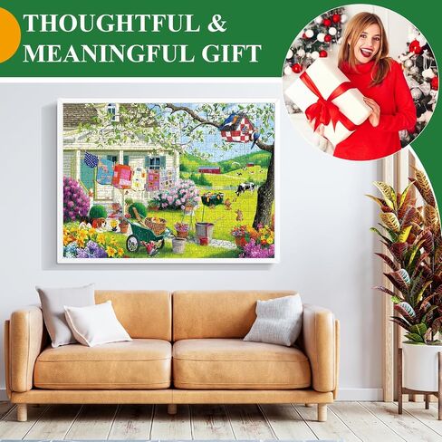 500 Piece Puzzle for Adults | Town in Autumn Street Puzzle | Recycled Cardboard Fall City Landscape Jigsaw Puzzle 500 Pieces | Challenging Game Home Decor Birthday Party Gift for Adults Kids Seniors in Saudi Arabia