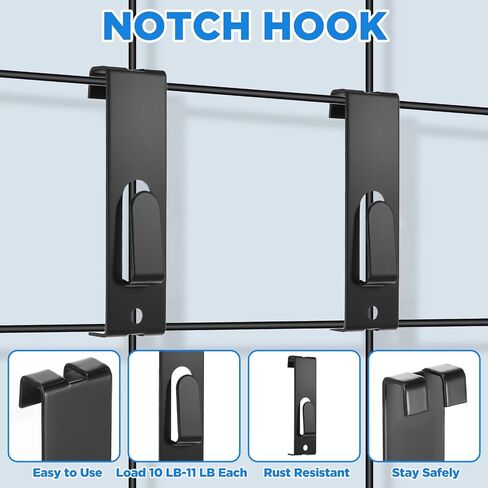 40 Pcs Grid Hooks for Wall, Grid Wall Picture Hooks Gridwall Shelf Accessories Hangers Display Panels Slat Notch for Art Clothes Painting Photography Canvas Black Metal Commercial in Saudi Arabia