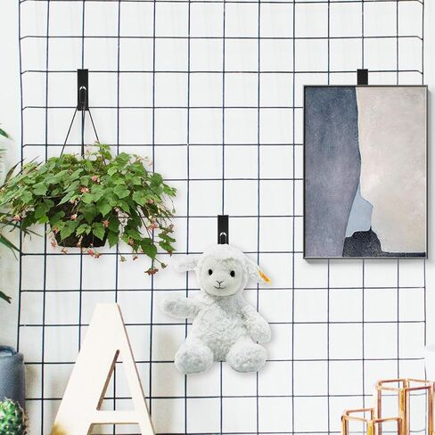 40 Pcs Grid Hooks for Wall, Grid Wall Picture Hooks Gridwall Shelf Accessories Hangers Display Panels Slat Notch for Art Clothes Painting Photography Canvas Black Metal Commercial in Saudi Arabia